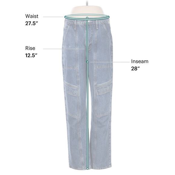 Agolde SZ 28 Cooper Cargo Jeans in Regulation Blue 28" Inseam - Picture 3 of 4